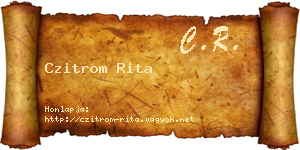Czitrom Rita névjegykártya